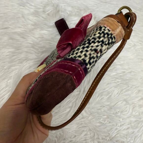 COACH y2k Limited Edition Soho Tweed Ribbon Bow Mini Purse Bag Charm - Picture 6 of 11